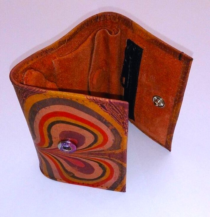 Marbled leather wallet